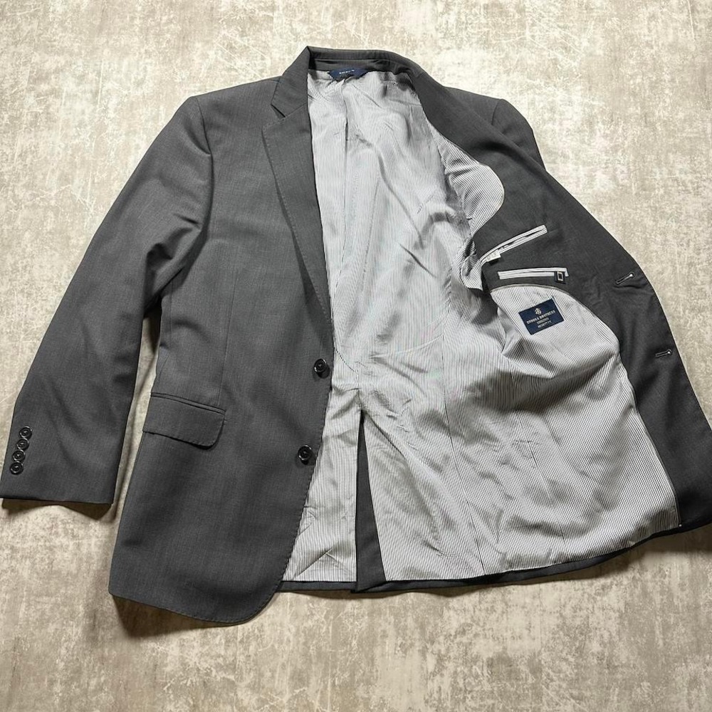 Brooks Brothers Explorer Regent Fit Suit Jacket Mens 40S Gray Two Button Blazer